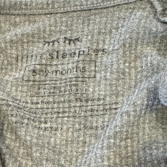 VGUC Little Sleepies Charcoal Gray Ribbed zippy - size 6-12 months - Picture 2 of 2